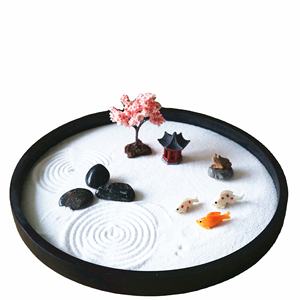 Ensemble d'accessoires de bureau de jardin <span class=keywords><strong>Zen</strong></span> japonais Mini Home Decor avec <span class=keywords><strong>sable</strong></span> artificiel Bonsai Tree Rocks Rakes for Room Use - Product Image 6