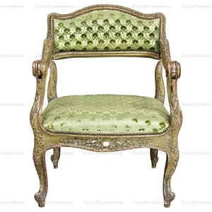 <span class=keywords><strong>Fauteuil</strong></span> capitonné de style Louis XV français <span class=keywords><strong>en</strong></span> <span class=keywords><strong>bois</strong></span> <span class=keywords><strong>blanc</strong></span> - Product Image 5
