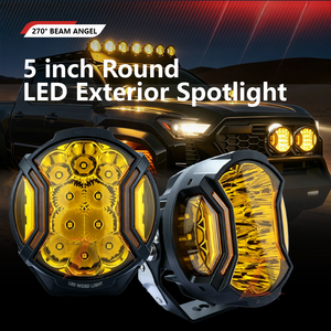 Fari Fendinebbia LED 4X4 da 120W, 5 Pollici, 12V 24V, 3000K, IP68, Angolo di Illuminazione 270 Gradi, Luce Ambra DRL, per Fuoristrada, con Omologazione E - Product Image 2