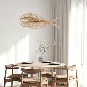 Soraya <b>Bamboo</b> Wicker Pendant <b>Light</b> Mid Century Home Decor Handmade Hanging Lamp Vietnam Supplier - Product Image 4
