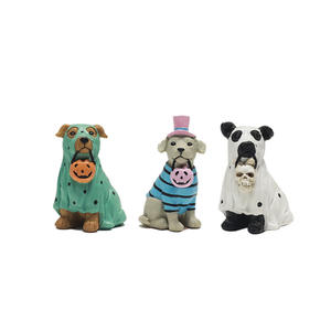 Figur Aksi Hewan Anjing Labu Hantu Halloween Kreatif, Dekorasi Meja Rumah, Kerajinan Resin Lucu, Patung Fashion - Product Image 5