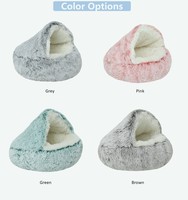 Lit pour chat en peluche, vente chaude 2023, lit pour chat en peluche à capuche lavable, lit rond confortable pour animaux de compagnie en forme de beignet pour l'hiver, tapis pour chien pour l'intérieur