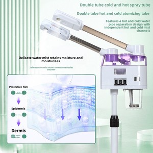 Blue Fox Dual-Head Hot/Cold Mist Sprayer Chrome Alloy Handheld Beauty Salon Use Face &amp; Eye Hydrating Facial <strong>Steamer</strong> - Product Image 2