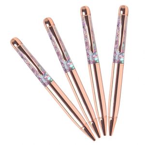 Rose Gold <b>Pen</b> Kawaii Luxury Crystal <b>Ballpoint</b> <b>Pen</b> for School Office Flow Oil Crystal Gold Foil Metal Gift <b>Pens</b> Writing 0.5mm - Product Image 1