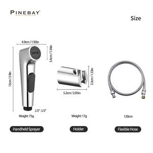PINEBAY, новый модный набор для ванной комнаты, пластиковый ручной распылитель для биде, набор для туалета, съемная панель, набор для туалета, для отелей и женщин - Product Image 6
