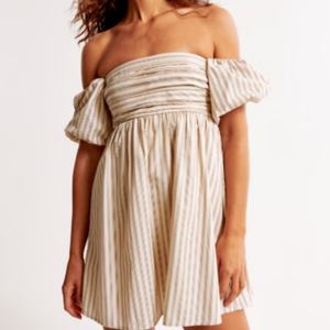 Vestido Casual de Lino y Algodón Estilo Europeo y Americano, Ecológico, Mini Vestido con Mangas Farol y Decoración de Volantes - Product Image 1