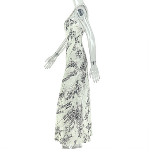 Abito da donna 2026 color block <span class=keywords><strong>con</strong></span> schiena scoperta, grigio e <span class=keywords><strong>bianco</strong></span>, gonna aderente sui fianchi, senza maniche, vestibilità slim, abito asimmetrico - Product Image 6