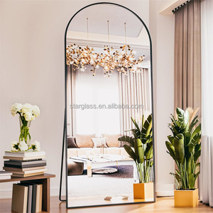 Custom Large Black <strong>Gold</strong> Aluminum Alloy Modern Arch Design Luxury Freestanding Full Length Body <strong>Long</strong> Dressing <strong>Mirror</strong> - Product Image 1