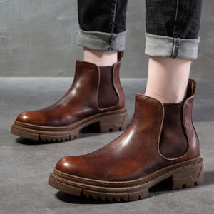 Botines de hombre de alta calidad, zapatos de hombre de cuero genuino hechos a mano de alta calidad, botas Chelsea - Product Image 2