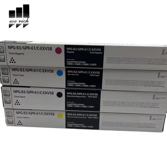 NPG83 C-EXV58 EXV58 V58 GPR61 Toner Cartridge C5840 C5850 C5860 C5870 Compatible Copier