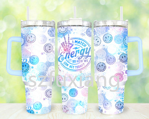 Vaso IND de dibujos animados personalizado con aislamiento portátil de 40 oz del Día de las enfermeras de estilo americano con mango y pajita - Product Image 6