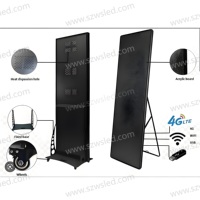 Écran LED mobile autoportant P2.5 pour intérieur avec roues mobiles pour centres commerciaux, espaces commerciaux moyens et petits