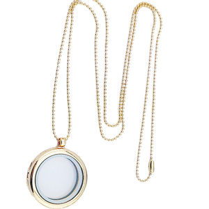 2024 4 Colors Available Glass <strong>Locket</strong> <strong>Floating</strong> Photo <strong>Charm</strong> Pendent Necklace - Product Image 3