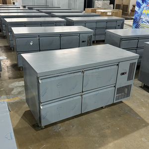 Refrigerador de mostrador de puerta de vidrio de acero inoxidable de cuatro cajones con refrigeración por ventilador y control de temperatura Digital de refrigeración por aire - Product Image 4