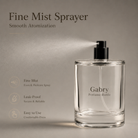 Atomiseur de parfum à brume fine, vaporisateur unique rond 30ml 50ml 100ml, flacon de parfum de luxe personnalisé, boîte personnalisée, flacon de parfum au design personnalisé