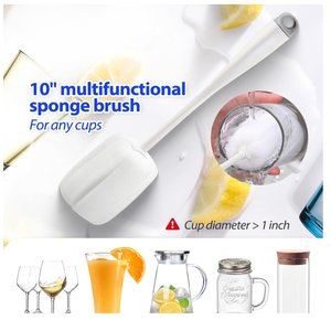 Ensemble de brosses à bouteilles en nylon avec nettoyeur de gobelets à long manche pour carafes à vin de laboratoire Récipients à bière et à vin pour couvercles et éviers à col étroit - Product Image 4
