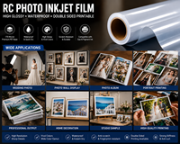 Film photo jet d'encre opaque imperméable, film d'impression PET haute brillance