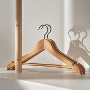 Factory Custom Hotel Breite Schulter Kleiderbügel Mode Kleidung Store Holz Kleiderbügel für Hotel - Product Image 2