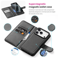 Étui portefeuille magnétique détachable WINTOP en PU bio-sourcé écologique pour iPhone 15/14/13/12/11 avec porte-cartes