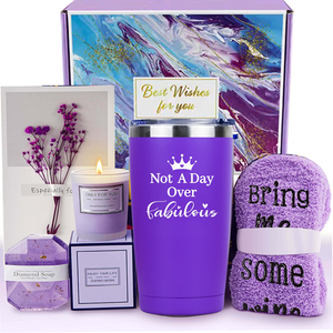 Vaso de lavanda para mujer, juegos de regalo de baño y ducha relajantes, regalo de cuidado personal, regalos únicos de feliz cumpleaños, Idea para mamá, mujer, Girlfr - Product Image 3