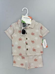 <span class=keywords><strong>Conjunto</strong></span> de Ropa Casual de Verano de 3 Piezas para Bebés Niños, Primera Edición, Camisa 100% Algodón + Lentes de Sol Antibacterianos con Dibujos Animados - Product Image 4