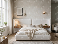 Ensemble de meubles de chambre à coucher de luxe avec LED, USB et plateau en pierre frittée, suite de chambre pour appartement, villa, hôtel