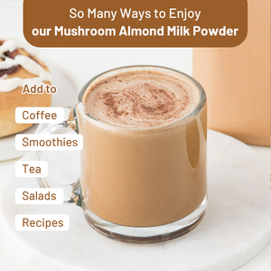 Café de champiñones de etiqueta privada, polvo de café de champiñones Reishi Chaga orgánico con leche de almendras, café de champiñones 10 en 1 - Product Image 2