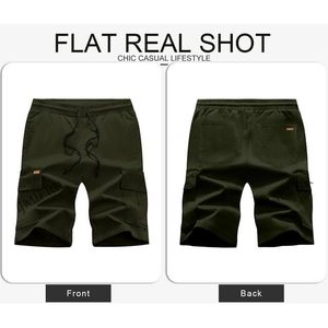2025 hombres Casual XL Joggers pantalones Cargo Shorts antiarrugas al aire libre características personalizable Logo liso teñido lavado de colores - Product Image 4