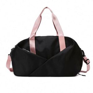 BSCI factory High quality large capacity OEM oxford cloth pink 18'' women travel duffel gym <b>yoga</b> sport dry wet separation <b>shoe</b> - Product Image 2