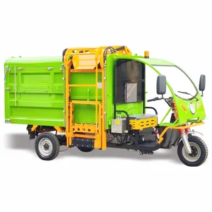 Caminhão triciclo motorizado de lixo, peso, gasolina, motor triciclo com balde de lixo