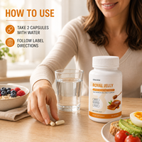 Capsules de Gelée Royale Formule Personnalisée Vitalité Quotidienne Nutrition Abeille Bouteille Complément Alimentaire Fournisseur OEM ODM Marque Privée