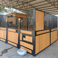 Box de manège intérieur avec porte coulissante, panneau en bambou sur mesure, cadre en acier galvanisé, pour écurie équestre intérieure 2,2 m