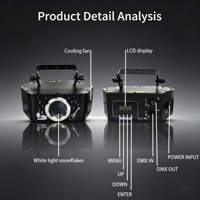 Projecteur laser 3W 8 canaux IP33 effet ciel étoilé flocon de neige, activé par le son, DMX-512, pour décoration de mariage, événements scéniques, bandes musicales et clubs