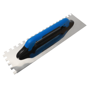 Manche de truelle crantée en pvc, truelle de plâtre, truelle à fentes professionnelle en acier inoxydable avec outils en vinyle en bois Jumbo de 280x115mm CN;SHG - Product Image 1