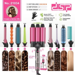 Dsp Professional 3 Barrel Curling Iron 1.25 In Adjustable Heat Settings For Women Hair Styling - Product Image 5
