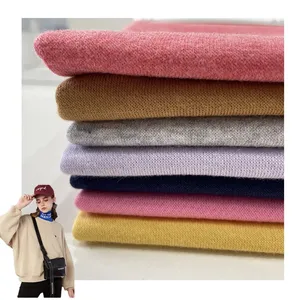 Casual hoodies soft cozy brushed CVC fabric heather knitted fleece fabric french terry fabric 275gsm