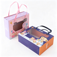 Boîte cadeau transparente à fenêtre avec poignée en tissu pour enfants, idéale pour les fêtes d'anniversaire, les baby showers, les bonbons, les biscuits, les faveurs de fête, emballage en papier personnalisé