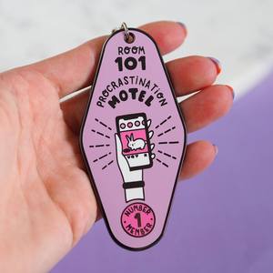 Gantungan kunci logam keras Enamel kustom gantungan kunci sekolah Retro antik Hotel kamar Motel gantungan kunci - Product Image 2