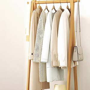 Cloth Coat Shelf Garment Hanging Bamboo Clothes Rack - Product Image 3