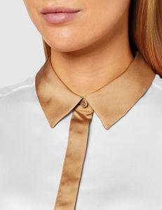 Camicetta di camicie di seta da <span class=keywords><strong>donna</strong></span> uniforme da ufficio a maniche lunghe <span class=keywords><strong>in</strong></span> <span class=keywords><strong>raso</strong></span> di Design personalizzato - Product Image 3