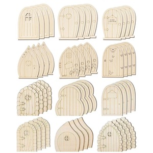 Puerta de hadas Puerta de jardín de madera artesanía Mini Casa de hadas DIY Kit puerta sin terminar Ventana de hadas accesorios para jardín decoración del hogar - Product Image 2