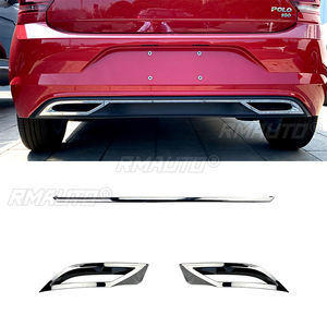 1 Juego de Difusor Trasero Plateado para Parachoques, Alerón, Salida de Aire, Tira de Escape, Cubierta Decorativa para Volkswagen Polo MK6 2018+, Accesorios para Coche - Product Image 1