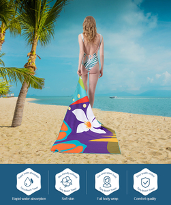 Serviette de plage luxueuse anti-sable en microfibre éponge personnalisée avec logo - Product Image 5