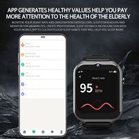 Montre connectée 4G VGK8 pour personnes âgées avec caméra, bracelet de sécurité, détection de chute, surveillance de la fréquence cardiaque, bouton d'appel SOS pour seniors