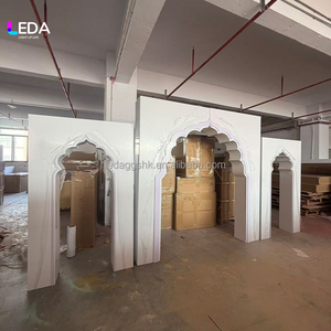 LEDA New Arrival Detachable Custom Muslim Wedding Events Stage <b>Backdrop</b> Festival White Mirror Acrylic Arch <b>Stand</b> - Product Image 2