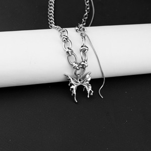 New Retro Simple <b>Titanium</b> Steel Butterfly Shaped Pendant Necklace Popular Design Women's Necklaces Fashion Jewelry Wholesale - Product Image 1