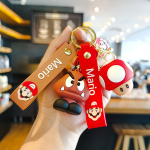Porte-clés en silicone 3D Anime <span class=keywords><strong>Mario</strong></span>, petit cadeau, figurine de voiture, pendentif créatif souple pour sac, non toxique, vente en gros - Product Image 2
