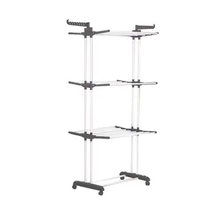 <span class=keywords><strong>Stendibiancheria</strong></span> Pieghevole a 3 Livelli con Ali, Stendino per Asciugatura Vestiti e Asciugamani, Capacità 3,8 kg - Product Image 1