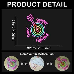 Enseigne au néon tableau <span class=keywords><strong>de</strong></span> fléchettes lumière enseignes au néon pour la décoration murale <span class=keywords><strong>de</strong></span> <span class=keywords><strong>jeu</strong></span> panneaux lumineux colorés à intensité variable pour Gamer fille chambre chambre <span class=keywords><strong>jeu</strong></span> - Product Image 3