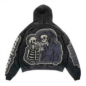Sudadera con Capucha Corta Extra Grande para Hombre, 100% Algodón, Transpirable, Forrada, Manga Regular, Informal de Invierno - Product Image 4